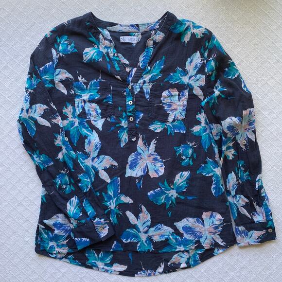 Carve Designs Dylan Gauze Shirt Stargazer Floral 100% Organic Cotton Gauze Top - Picture 5 of 10